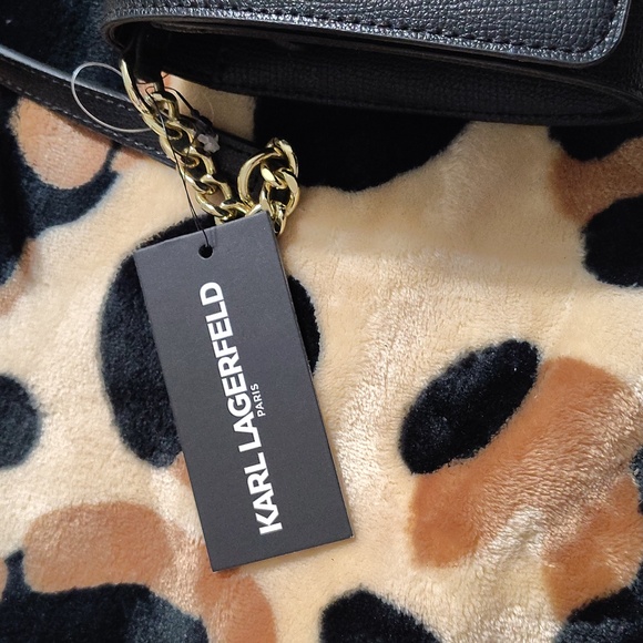 Karl Lagerfeld Black Crossbody Bag with Gold Heart Accents - Picture 2 of 7